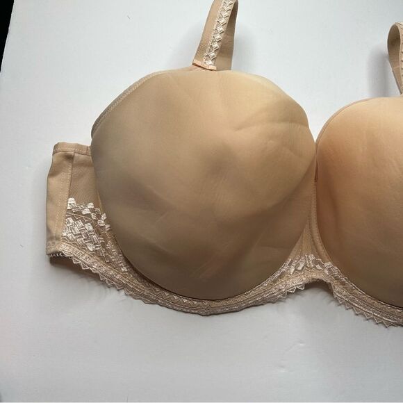 Fantasie Tan Full-Coverage Bra 38G 38DDDD Lace Detail - Picture 2 of 6